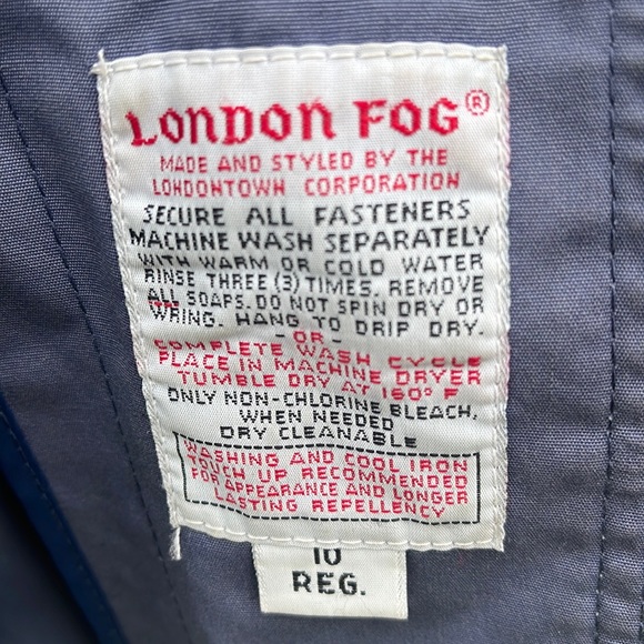VTG Essential London Fog Blue / Lined  Polyester Coat Sz 10 Reg - Picture 11 of 15